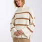 Divine Stripe Rib Pullover - Vanilla & Sand Dune Stripe