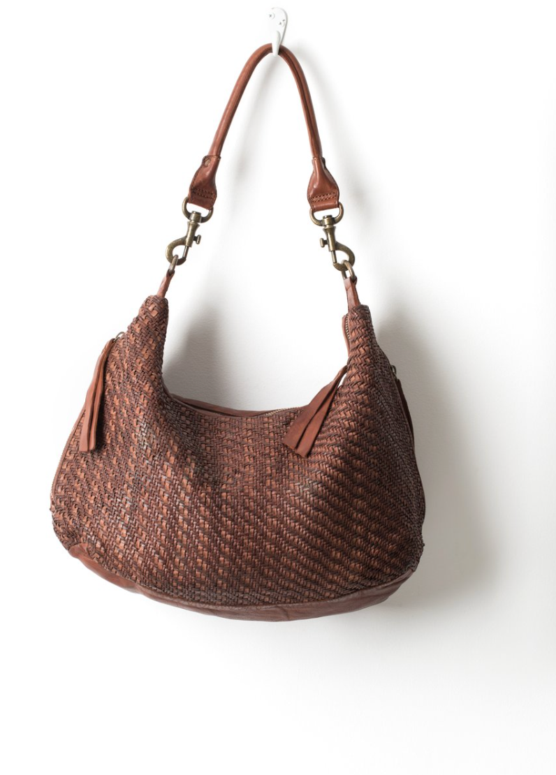 Hut Weave Small Slouchy - Cognac