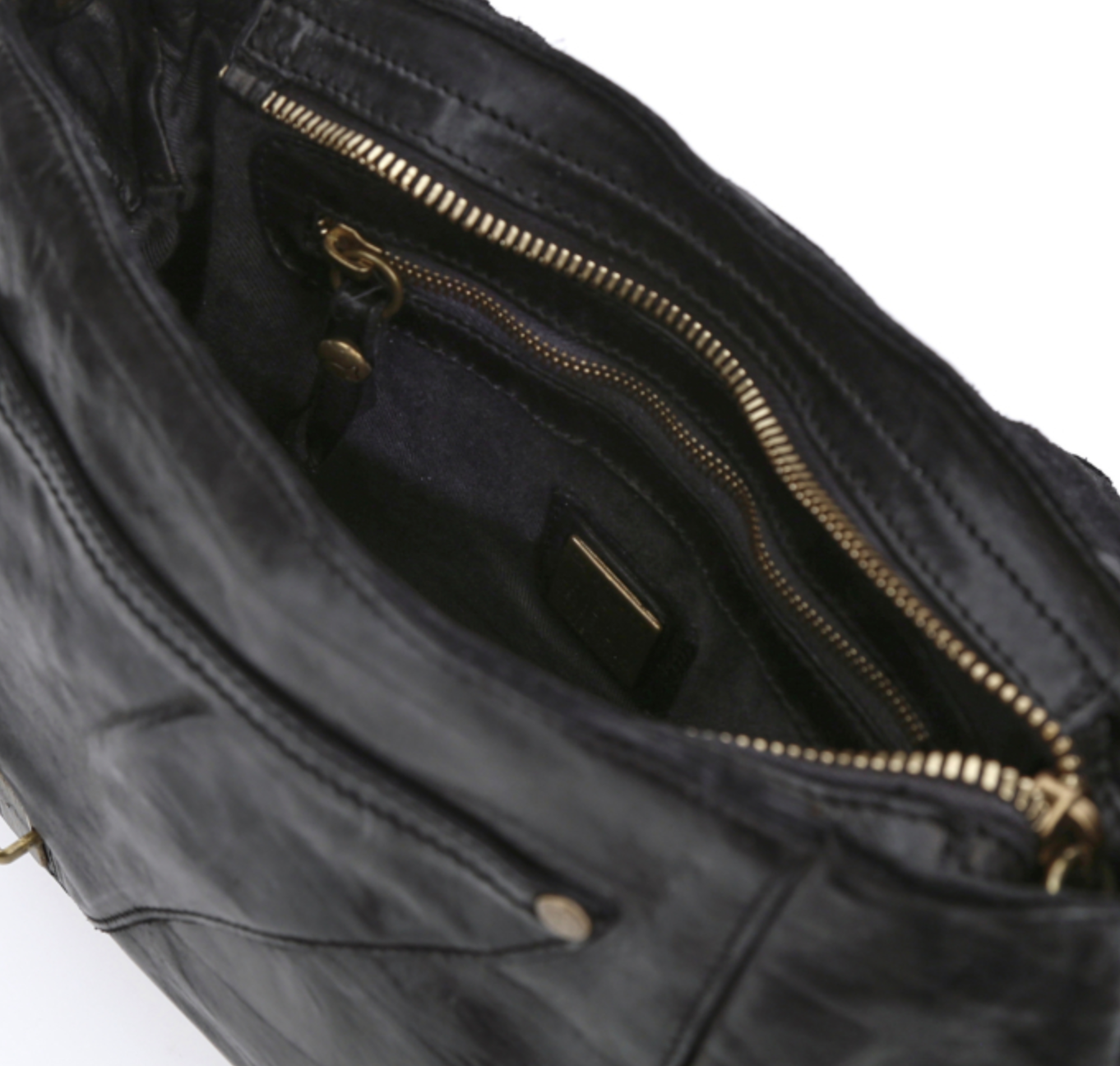 Large Saddle Shoulder Bag - Black
