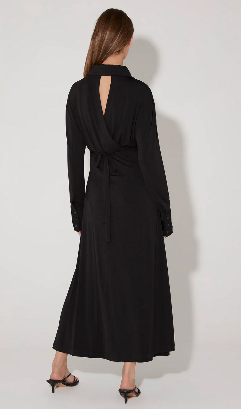 Luther Midi Shirt Dress - Black