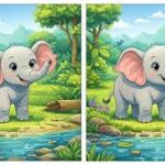 Observation Game: Spot Hidden Differences in the Elephant Pictures to Test Visual Attention Skills